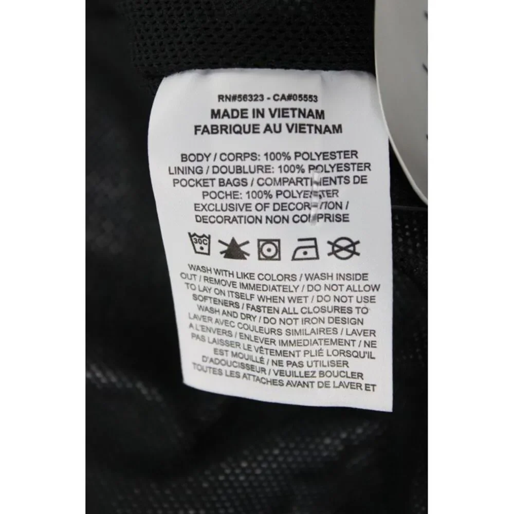 Nike Womens Windbreaker Black Geometric Cotton Collared Zip Fall Size S